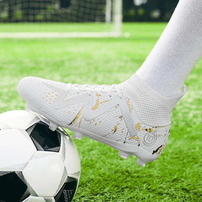 futebol masculinos tamanho grande ultraleve chuteiras de futebol tênis para meninos antiderrapantes AG/TF chuteiras de futebol botas de tornozelo unissex